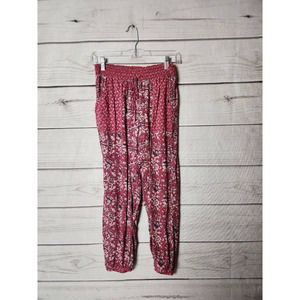American Eagle Outfitters Red Floral Pants